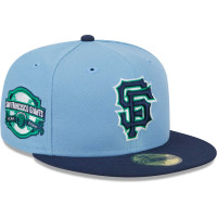 Adult Men's San Francisco Giants New Era Green Undervisor 59FIFTY Fitted Hat - Light Blue/Navy