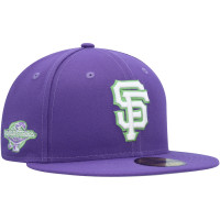 Adult Men's San Francisco Giants New Era Lime Side Patch 59FIFTY Fitted Hat - Purple