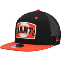 Adult Men's San Francisco Giants New Era Logo Zoom Trucker 9FIFTY Snapback Hat - Black/Orange