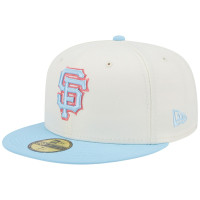 Adult Men's San Francisco Giants New Era Spring Color Two-Tone 59FIFTY Fitted Hat - Cream/Light Blue