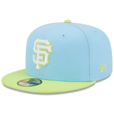 Adult Men's San Francisco Giants New Era Spring Color Two-Tone 59FIFTY Fitted Hat - Light Blue/Neon Green