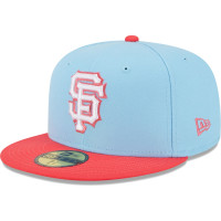 Adult Men's San Francisco Giants New Era Spring Color Two-Tone 59FIFTY Fitted Hat - Light Blue/Red