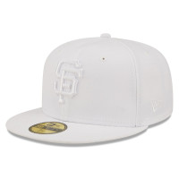 Adult Men's San Francisco Giants New Era White on White 59FIFTY Fitted Hat Adult Men's San Francisco Giants New Era White on White 59FIFTY Fitted Hat