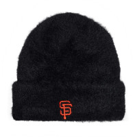 Women's San Francisco Giants New Era Fuzzy Cuffed Knit Hat - Black