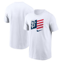 Adult Men's San Francisco Giants Americana Flag baseball T-shirt - White
