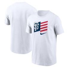 Adult Men's San Francisco Giants Americana Flag baseball T-shirt - White
