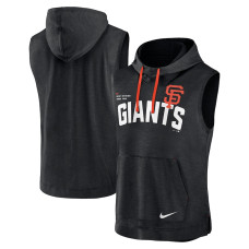 Adult Men's San Francisco Giants Athletic Sleeveless Hooded baseball T-shirt - Black