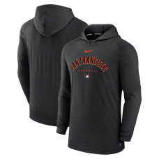 Adult Men's San Francisco Giants Authentic Collection Early Work Tri-Blend Performance Pullover baseball Hoodie - Heather Black