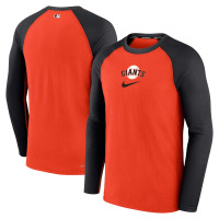 Adult Men's San Francisco Giants Authentic Collection Game Raglan Performance Long Sleeve baseball T-shirt - Orange
