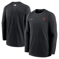 Adult Men's San Francisco Giants Authentic Collection Logo Performance Long Sleeve baseball T-shirt - Black