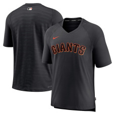 Adult Men's San Francisco Giants Authentic Collection Pregame Raglan Performance V-Neck baseball T-shirt - Black