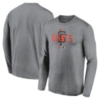 Adult Men's San Francisco Giants Authentic Collection Team Logo Legend Performance Long Sleeve baseball T-shirt - Heather Gray