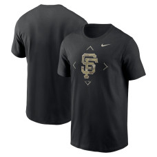 Adult Men's San Francisco Giants Camo Logo baseball T-shirt - Black