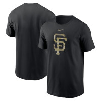 Adult Men's San Francisco Giants Camo Logo Team baseball T-shirt - Black
