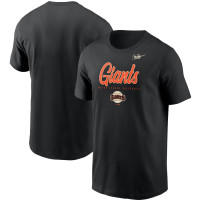 Adult Men's San Francisco Giants Cooperstown Collection Wordmark Script Logo baseball T-shirt - Black