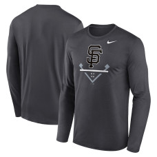 Adult Men's San Francisco Giants Icon Legend Performance Long Sleeve baseball T-shirt - Anthracite