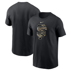 Adult Men's San Francisco Giants Team Camo Logo baseball T-shirt - Black
