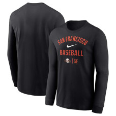 Adult Men's San Francisco Giants Tri Code Diamond Long Sleeve baseball T-shirt - Black