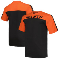 Adult Men's San Francisco Giants Profile Big & Tall Yoke Knit baseball T-shirt - Orange/Black