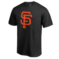 Adult Men's San Francisco Giants Team Color Primary Logo 2 baseball T-shirt - Black