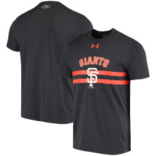 Adult Men's San Francisco Giants Under Armour Stripe Across Performance baseball T-shirt - Heathered Black
