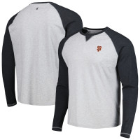 Adult Men's San Francisco Giants johnnie-O Alsen Raglan Long Sleeve baseball T-shirt - Charcoal/Heather Gray