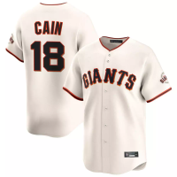 San Francisco Giants Matt Cain #18 Men's Cream Home Limited Retired Player Jersey