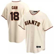San Francisco Giants Matt Cain #18 Men's Cream Home Retired Player Replica Jersey