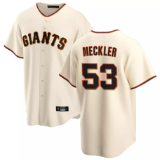 San Francisco Giants Wade Meckler #53 Men's Cream Home Replica Jersey