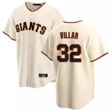 San Francisco Giants David Villar #32 Men's Cream Home Replica Jersey