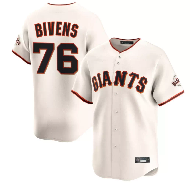 Spencer Bivens #76 San Francisco Giants Home Limited Men's Jersey
