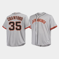 San Francisco Giants #35 Brandon Crawford Men's Road Jersey - Gray