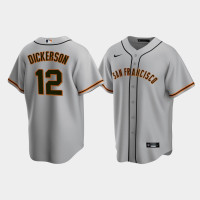 Men's San Francisco Giants #12 Alex Dickerson Gray Replica Team 2020 Road Jersey Men's San Francisco Giants #12 Alex Dickerson Gray Replica Team 2020 Road Jersey