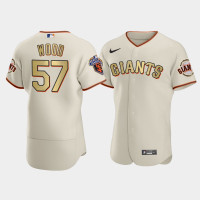 Men's San Francisco Giants #57 Alex Wood Cream 2010 World Series Champions Jersey