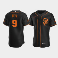 Men's San Francisco Giants #9 Brandon Belt Black Authentic Alternate Jersey Men's San Francisco Giants #9 Brandon Belt Black Authentic Alternate Jersey
