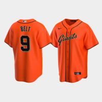 Men's San Francisco Giants #9 Brandon Belt Orange 2020 Replica Nike Alternate Jersey Men's San Francisco Giants #9 Brandon Belt Orange 2020 Replica Nike Alternate Jersey