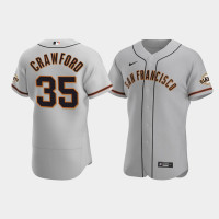 Men's San Francisco Giants #35 Brandon Crawford Gray Authentic 2020 Road Jersey Men's San Francisco Giants #35 Brandon Crawford Gray Authentic 2020 Road Jersey