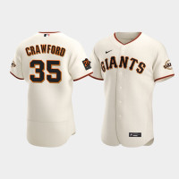 Men's San Francisco Giants #35 Brandon Crawford White Authentic Nike Jersey Men's San Francisco Giants #35 Brandon Crawford White Authentic Nike Jersey