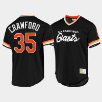 Men's San Francisco Giants #35 Brandon Crawford Black Cooperstown Collection Script Fashion Jersey Men's San Francisco Giants #35 Brandon Crawford Black Cooperstown Collection Script Fashion Jersey