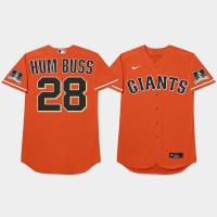 Men's San Francisco Giants #28 Buster Posey 2021 Players Weekend Nickname Orange Jersey Men's San Francisco Giants #28 Buster Posey 2021 Players Weekend Nickname Orange Jersey