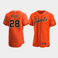 Men's San Francisco Giants #28 Buster Posey Orange Authentic Alternate Jersey Men's San Francisco Giants #28 Buster Posey Orange Authentic Alternate Jersey