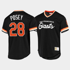 Men's San Francisco Giants #28 Buster Posey Black Cooperstown Collection Script Fashion Jersey Men's San Francisco Giants #28 Buster Posey Black Cooperstown Collection Script Fashion Jersey
