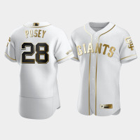 Men's San Francisco Giants Buster Posey #28 White Golden Edition Authentic Jersey Men's San Francisco Giants Buster Posey #28 White Golden Edition Authentic Jersey