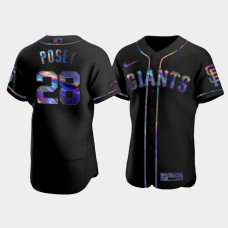 Men's San Francisco Giants Buster Posey Black Iridescent Logo Authentic Holographic Limited Jersey Men's San Francisco Giants Buster Posey Black Iridescent Logo Authentic Holographic Limited Jersey