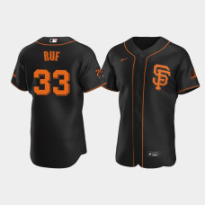 Men's San Francisco Giants #33 Darin Ruf Black Authentic Alternate Jersey