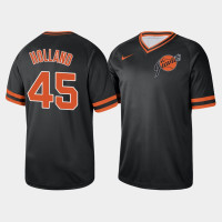 Men's San Francisco Giants Derek Holland #45 Black Cooperstown Collection V-Neck Legend Jersey