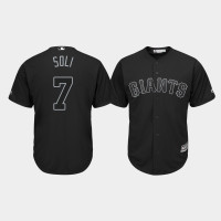San Francisco Giants #7 Donovan Solano 2019 Players' Weekend Soli Black Replica Jersey Men's
