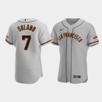 Men's San Francisco Giants #7 Donovan Solano Gray Authentic Road Jersey Men's San Francisco Giants #7 Donovan Solano Gray Authentic Road Jersey