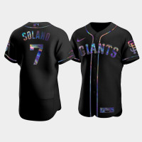 Men's San Francisco Giants Donovan Solano Black Iridescent Logo Authentic Holographic Limited Jersey Men's San Francisco Giants Donovan Solano Black Iridescent Logo Authentic Holographic Limited Jersey