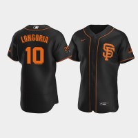 Men's San Francisco Giants #10 Evan Longoria Black Authentic Alternate Jersey